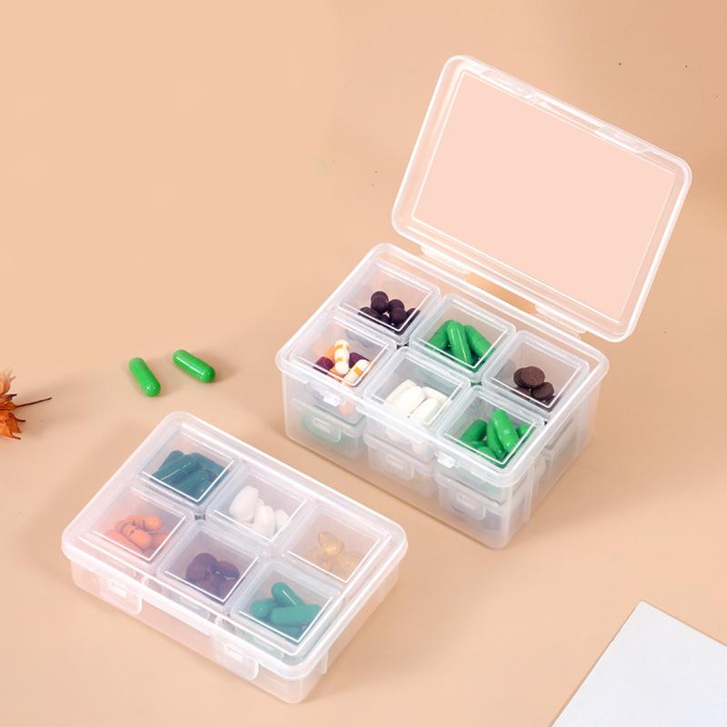 Caja de Almacenamiento de Medicamentos con Compartimentos Pequeños, Caja de Almacenamiento de Pastillas Sellada de Gran Capacidad, Caja de Almacenamiento de Joyas a Prueba de Polvo