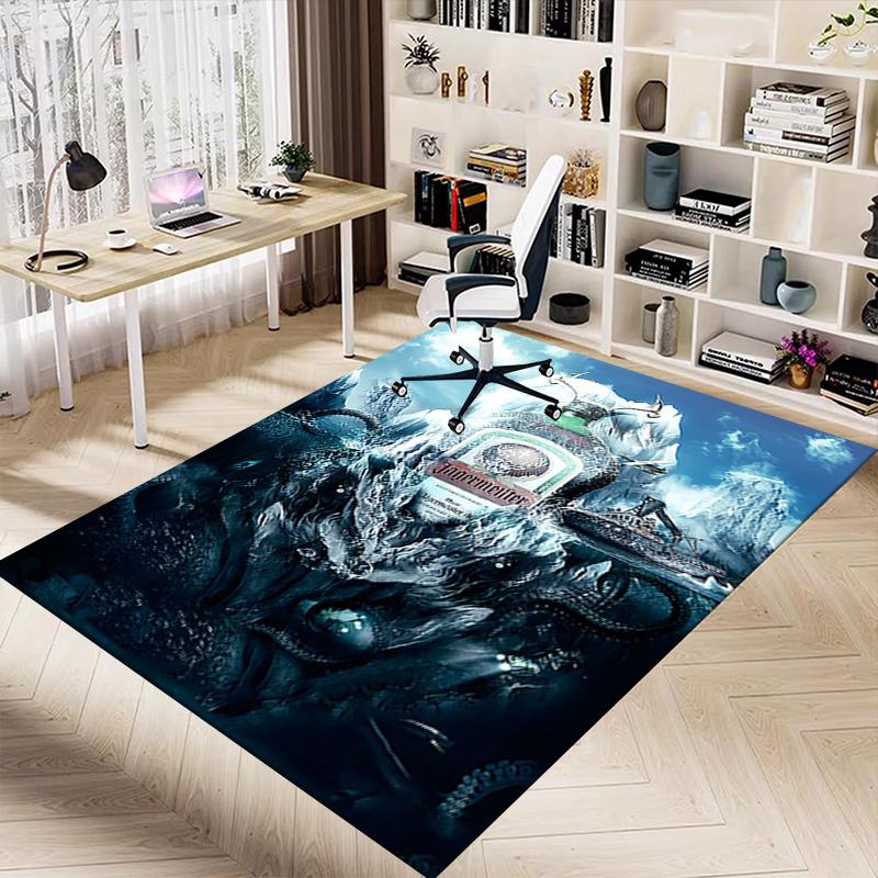 1pc Underwater Spirits Journey Carpet for Playroom Bedroom Living Room Sofa Home Decor,kids Game Area Rug Non-slip Floor Mat Y82622