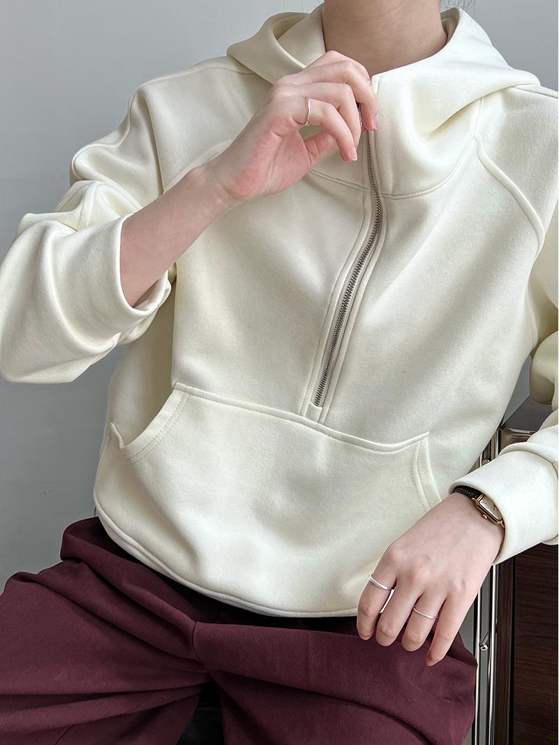 

Осень 2024 Luxi Женская повседневная толстовка с капюшоном и полумолнией L