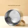Stainless Steel Double-Layer Mug with Lid - Dust & Drop-Proof, Anti-Scald, for Home, Office & Dorm Use.