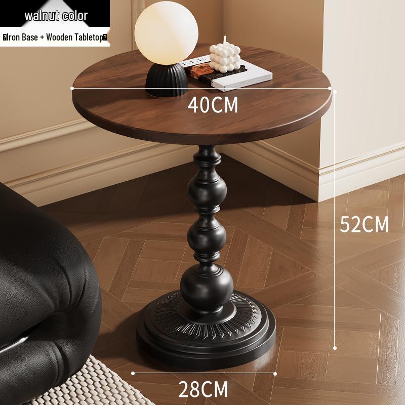 Nordic Retro Iron Art Round Coffee Table - Living Room, Sofa Side Table, Bedroom Bedside Table