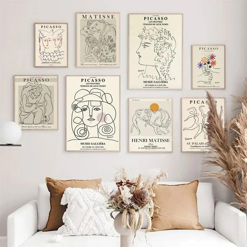 Matisse Abstract Girl Flower Wall Art Canvas Painting Picasso Nordic Posters and Prints Wall Pictures for Living Room Home Decor