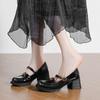 Camellia retro thick heel Mary Jane women's 2025 spring and summer new light mouth high heel one word with small leather shoes single shoes