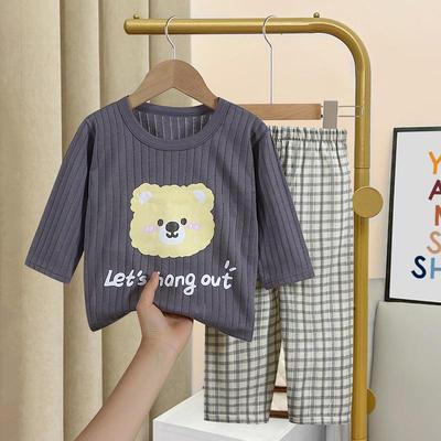 2023 Summer Baby Cotton Pajama Set: Long Sleeve Top & Thin Sleep Pants