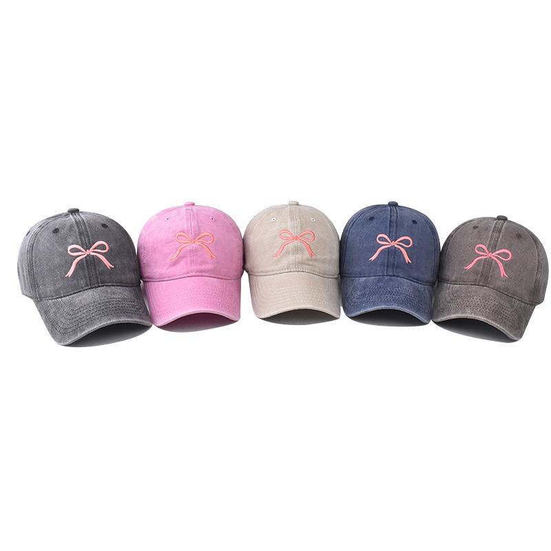 Cotton Bow Embroidery Baseball Cap Spring New Personalized Embroidery Cap
