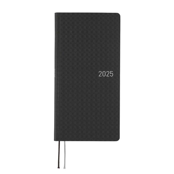 Hobonichi Techo 2025 Weeks Paper Series / Black Gingham, Weekly Planner, Slim Vertical, B6 Variant