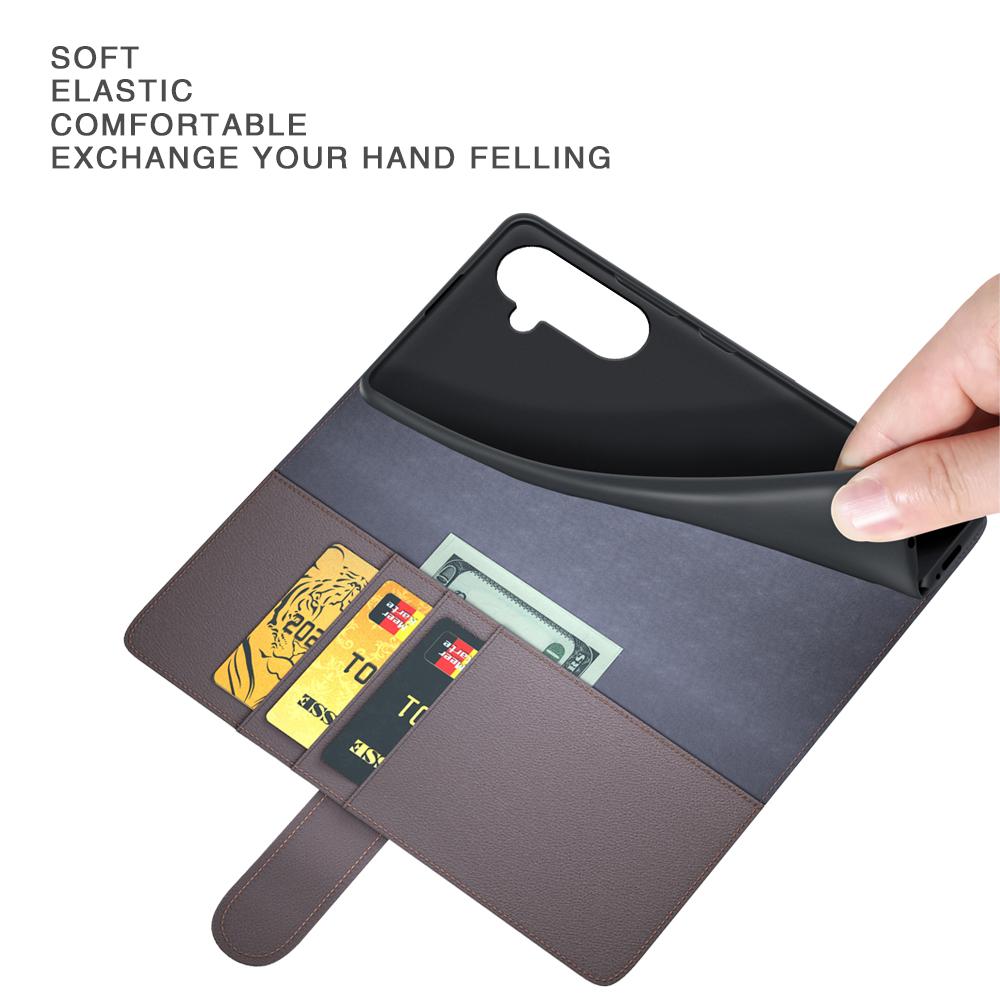 For Samsung Galaxy S26+ Case Genuine Split Leather Phone Cover with Wallet Stand