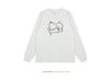 Niche Trend Hand-Painted Cat Print Long Sleeve T-Shirt - Korean Style Autumn/Winter