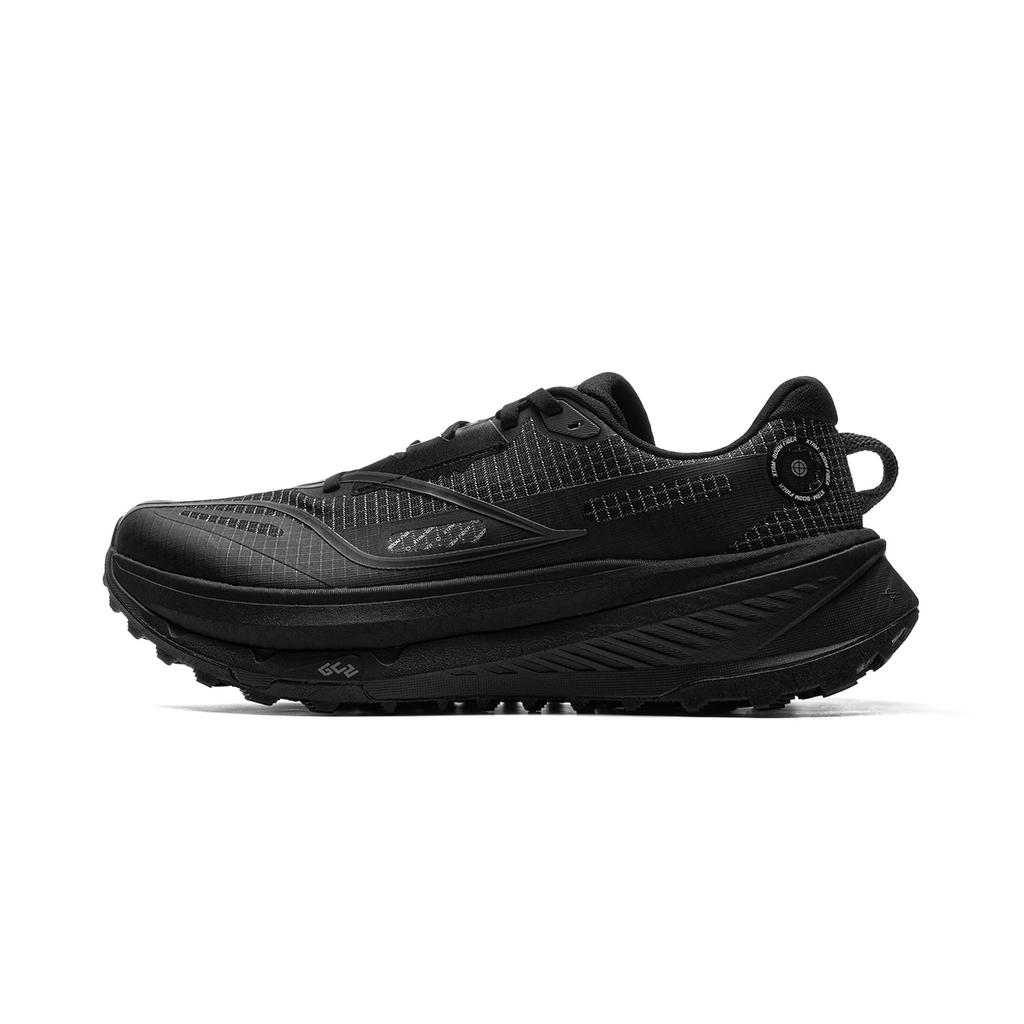 New LiNing De Lu Cushioning, Slip Resistant, Abrasion Resistant, Rebound Low Top Trail Running Shoes Men's Black ARNV009-6