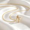 Hot Sale Ladies Necklace, Personalized Cross Rose with Zircon Design Clavicle Chain Versatile Necklace