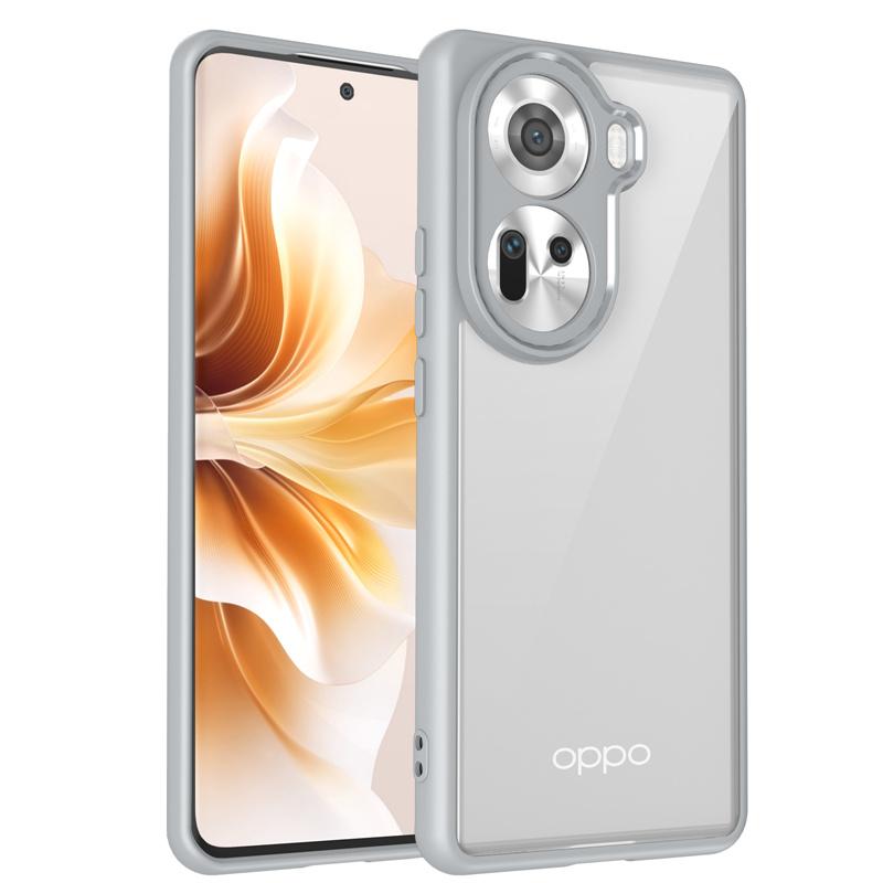 

Oppo Reno11 CPH2599 Case Plating Silicone Bumper Shockproof Clear Back Cover Hard Phone Case for Oppo Reno 11 Reno11 5G CPH2599 Pc + tpu&Oppo Reno11 серый