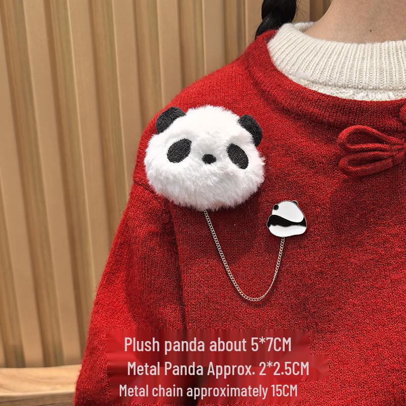 Red Panda Plush Brooch: Cute Backpack Pin/Birthday Gift for Students & Couples