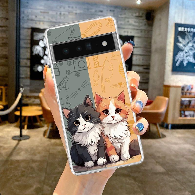 

Чехол для телефона CAT для Google Pixel 8 7 6 5 4 4XL Ударопрочный Силиконовый 7A 6A 5A 4A 3A 3AXL Pro 5G Прозрачный Чехол Сумки Pixel 7 PRO