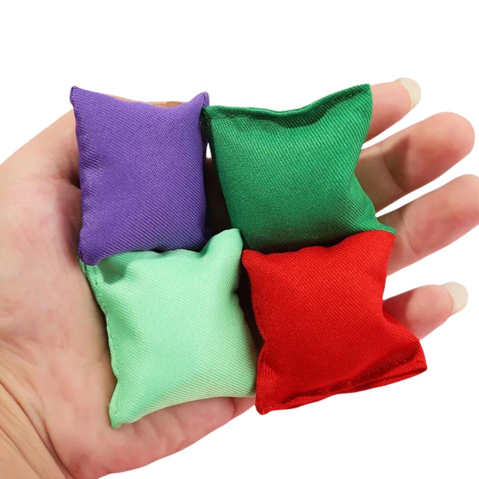 5Pcs Children'S Throwing Small Sandbags Solid Color Double-Layer Ieak Proof Sandbags Thickened Canvas Kindergarten Toy