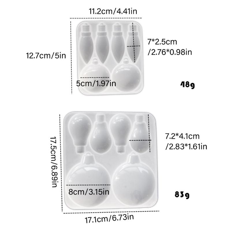 Silicone Christmas Ornament Mold Crafting Moulds Light Bulb Resin Decorations Suitable for Enthusiasts and Home Decors
