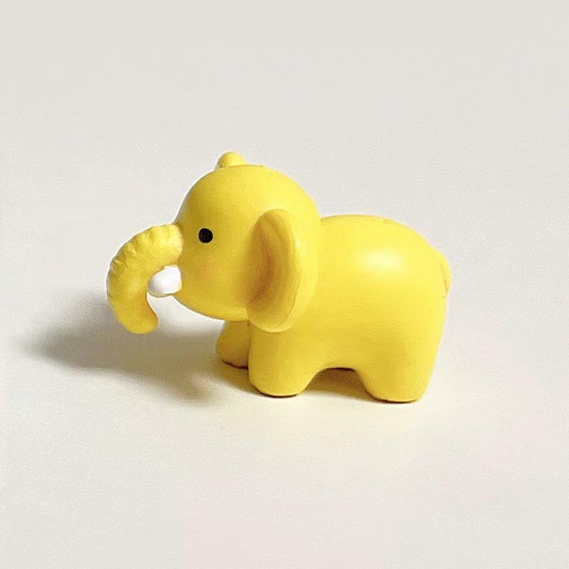 Colorful Q Version Elephant PVC Figurine: Car Ornament & Cake Decoration