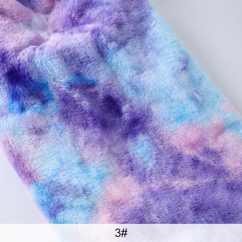 0,5/1/2 Yard Tie Dye Imitace Králičí Plyšová Látka Látka z Umělé Kožešiny na Šití Zimních Kabátů Šálů Dek Deky Oblečení pro DIY
