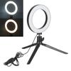 LED Selfie Fülllicht Tragbare LED Ringleuchte 3 Modi Einstellbar mit Stativ für Make-up Video Live USB Betrieben