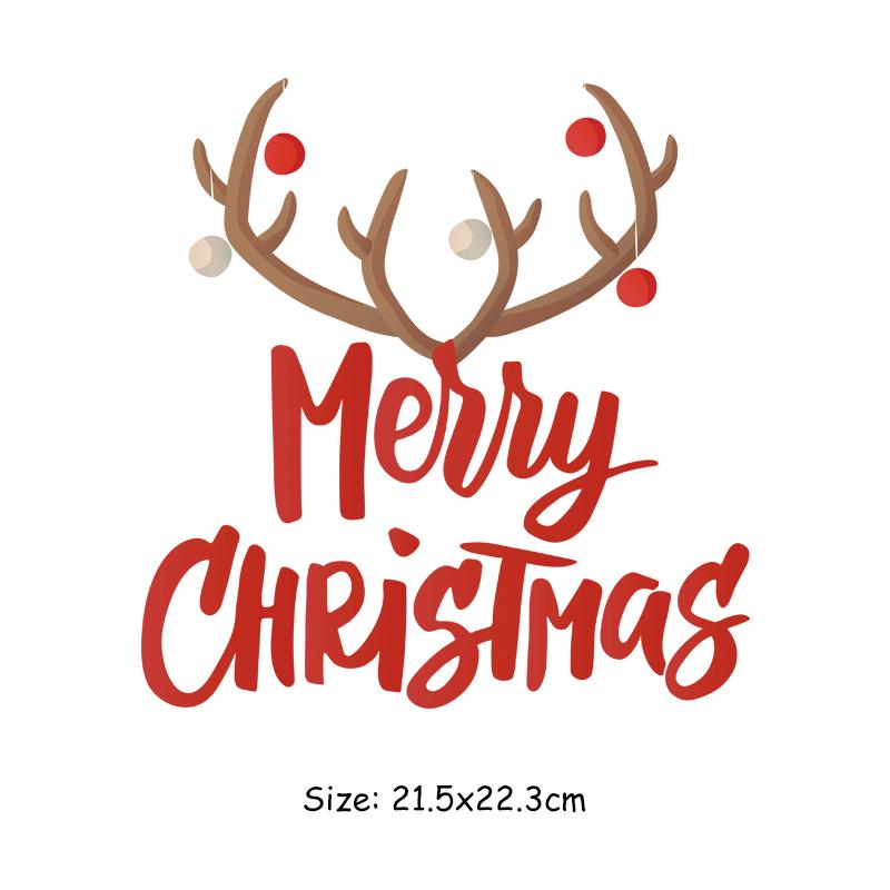 

Веселые рождественские нашивки с козьими рогами, термопереносное пальто, джинсы, новый дизайн, аппликация «сделай сам», на одежде, можно стирать