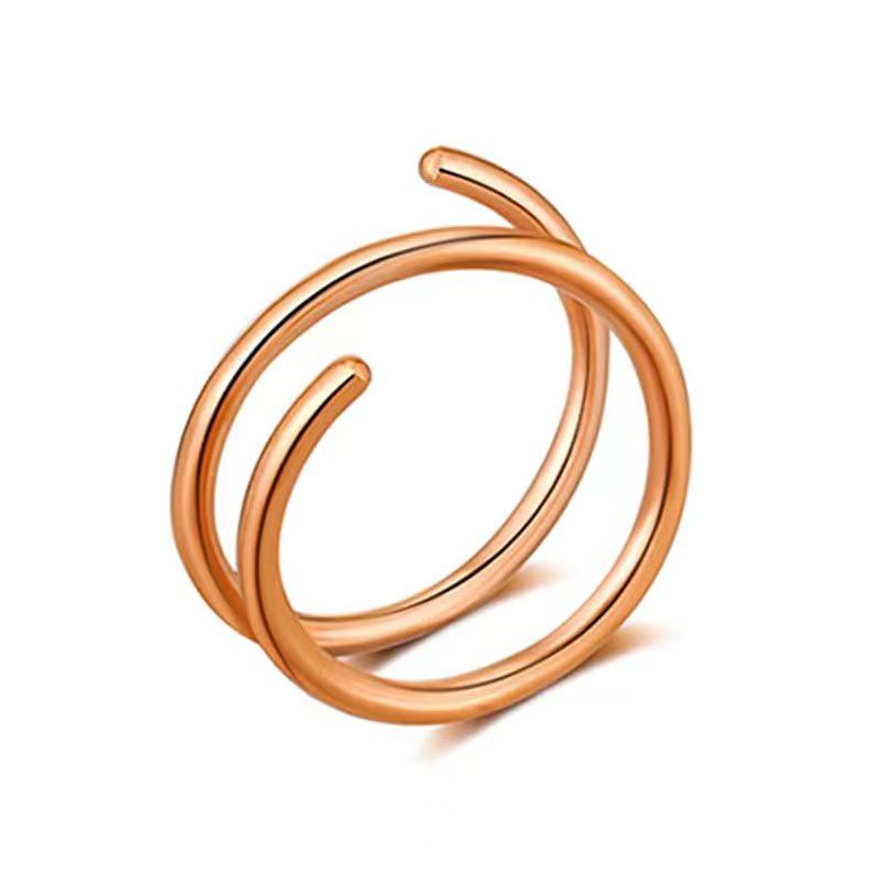 Stainless Steel Spiral Nose Stud Ring with Vacuum Electroplating