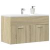Bathroom Vanity Unit In Sonoma Oak 80 X 38.5 X 46 Cm Particleboard