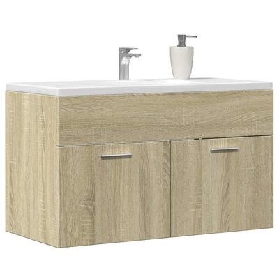 Bathroom Vanity Unit In Sonoma Oak 80 X 38.5 X 46 Cm Particleboard