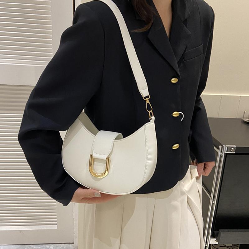 Women PU Leather Fashion Designer Crossbody Bags Travel Shoulder Bags Half Crescent Handbags Purse Ladies Underarm Bags CLE