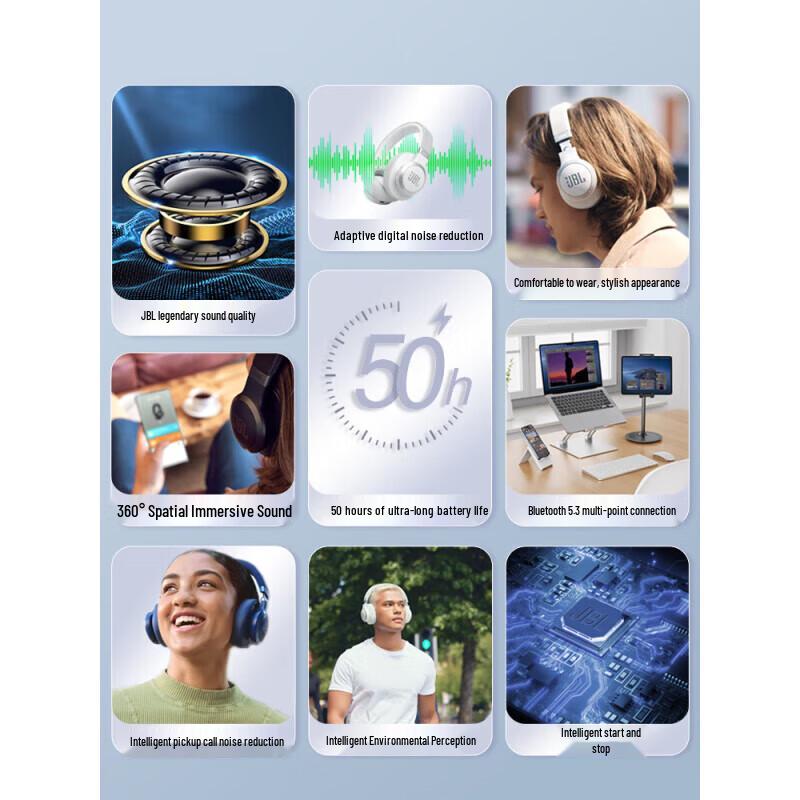 JBL Live 770NC Adaptive Noise Cancelling Over-Ear Headphones