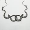 Creative Gothic Ancient Silver Medusa Two Snakes Entwined Necklace for Women Me Halloween Personality Trend Witch Jewelry Gifts