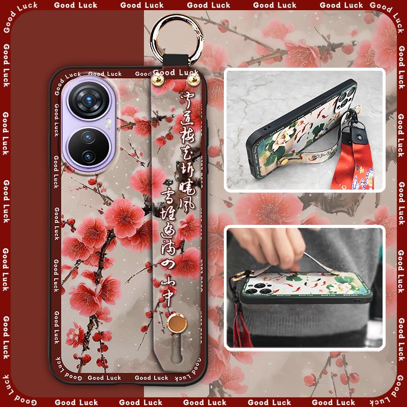 Dirt-resistant Wrist Strap Phone Case For Blackview A200 Pro Protective For Mom Soft case Shockproof Chinese style Ring