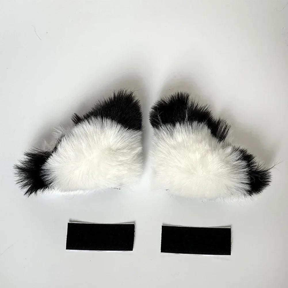 2 Stück Auto Motorrad Helm Dekoration Elektrofahrrad Weiche kleine Plüsch Katzenohren für Motocross Full Face Off Road Helm Aufkleber