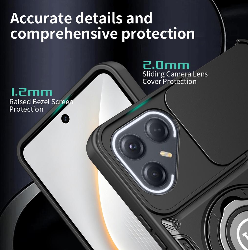 Rutschfeste Armor Stoßfeste Hülle Für Tecno Pova 7 Ultra 5G LJ9 Kameraschutz Drehbarer Ringständer TPU Kunststoff Handyhülle