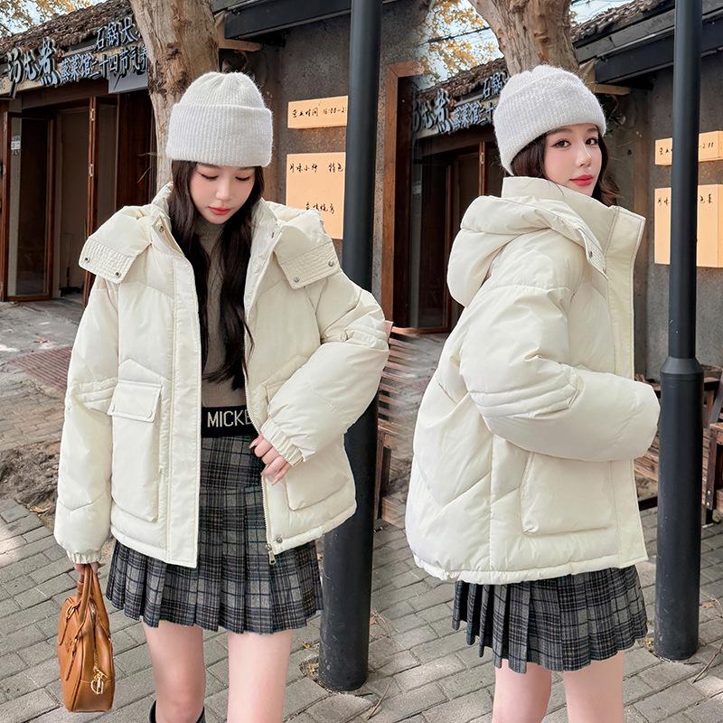 New loose hooded large pocket cotton-padded clothes women's thickened winter warm cotton-padded jackets versatile cotton-padded clothes fashion coat