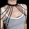 Faux Pearl Tassel Body Chain Sexy Shawl Cheongsam Evening Dress