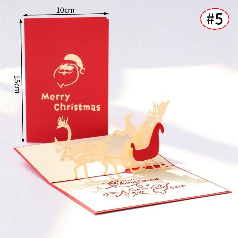3D Christmas Tree Greeting Cards Desktop Decor Xmas Party Pop Up Card Postcard for Kids 2025 New Year Home Decoration Supplies