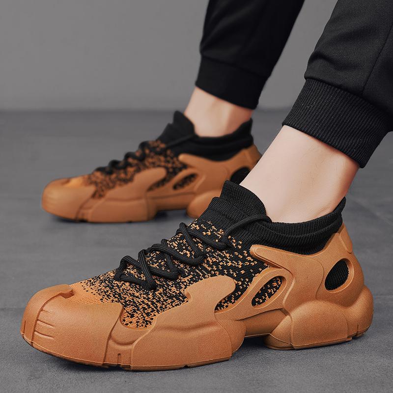 

2024 Новая мужская обувь Octopus с толстой подошвой, универсальная, дышащая, легкая, дышащая, мягкая подошва, для спорта и походов, повседневная обувь 39 жёлтый