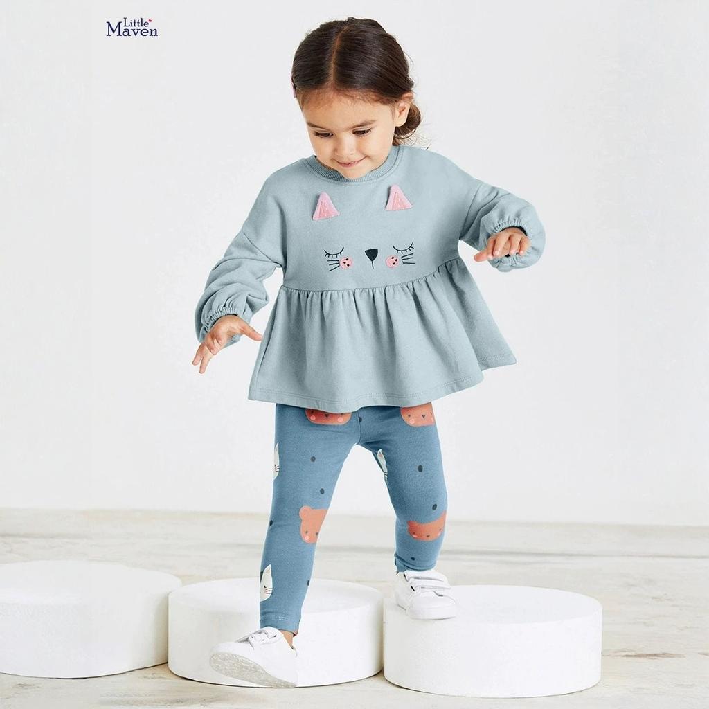 Cute Long Sleeve Cartoon Kids Set - Casual T-Shirt Outfit