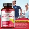 Pó orgânico de beterraba, fortificado com pimenta preta para melhorar a absorção, fonte de antioxidantes, vegano.