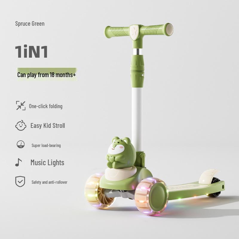 3-in-1 Children's Scooter for Ages 1-10: Sit or Ride for Girls & Boys