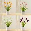 Artificial Tulip Flower Fake Plants 3/5/6Head Plastic Potted Bonsai Flowers Home Office Desktop Decor Wedding Party Decoration