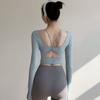 Inner Padded Yoga Tops Women Sexy Back Long Sleeve Yoga Top Sport High