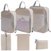 7-Piece Travel Compression Organizer Set for Clothes, Shoes, and Cosmetics