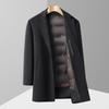 Firstview Men's Winter Wool Blend Overcoat with Detachable Down Liner