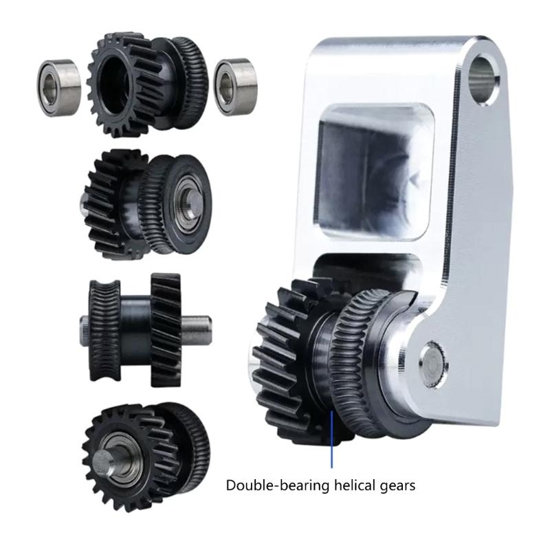 For 3D Printer P1S X1C Hardened Steel Helical Gear Extruder Gear Metal Helical Gear Assembly