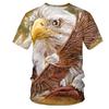 Ζώο Αετός 3D Εκτύπωση T-Shirt Άνοιξη Καλοκαίρι Μπλουζάκι Γυναικείο Ανδρικό Ρούχο Μεγάλο Μέγεθος Λαιμόκοψη Ο Κοντομάνικο Φαρδύ Τοπ Αναπνεύσιμο Μπλούζες Ζευγαριού