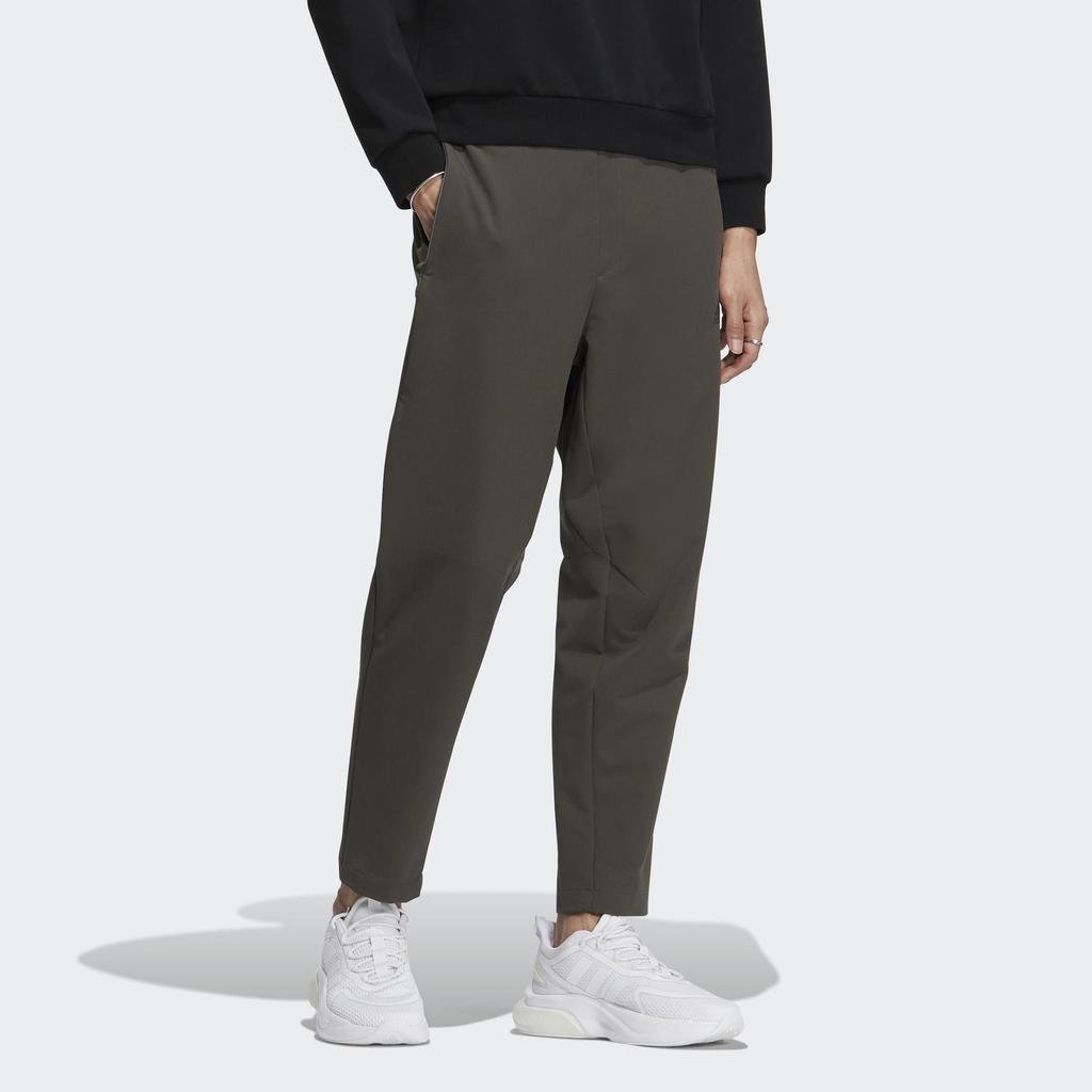 Adidas Logo Print Slim Fit Casual Pants Men Bottoms Olive-Green HY5844