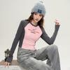 [Camiseta de chica picante estilo americano de color contrastante]