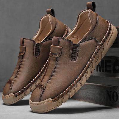 38-46 Men's Leather Casual Shoes Handmade Loafers Comfortable Men's Slip On Shoes Flat Moccasins Boots