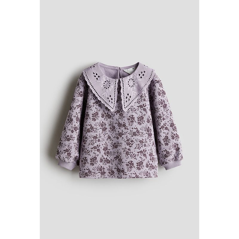 

HM Детская одежда Толстовка для девочки Летняя Кукольный воротник Длинные рукава Пуловер 1275455