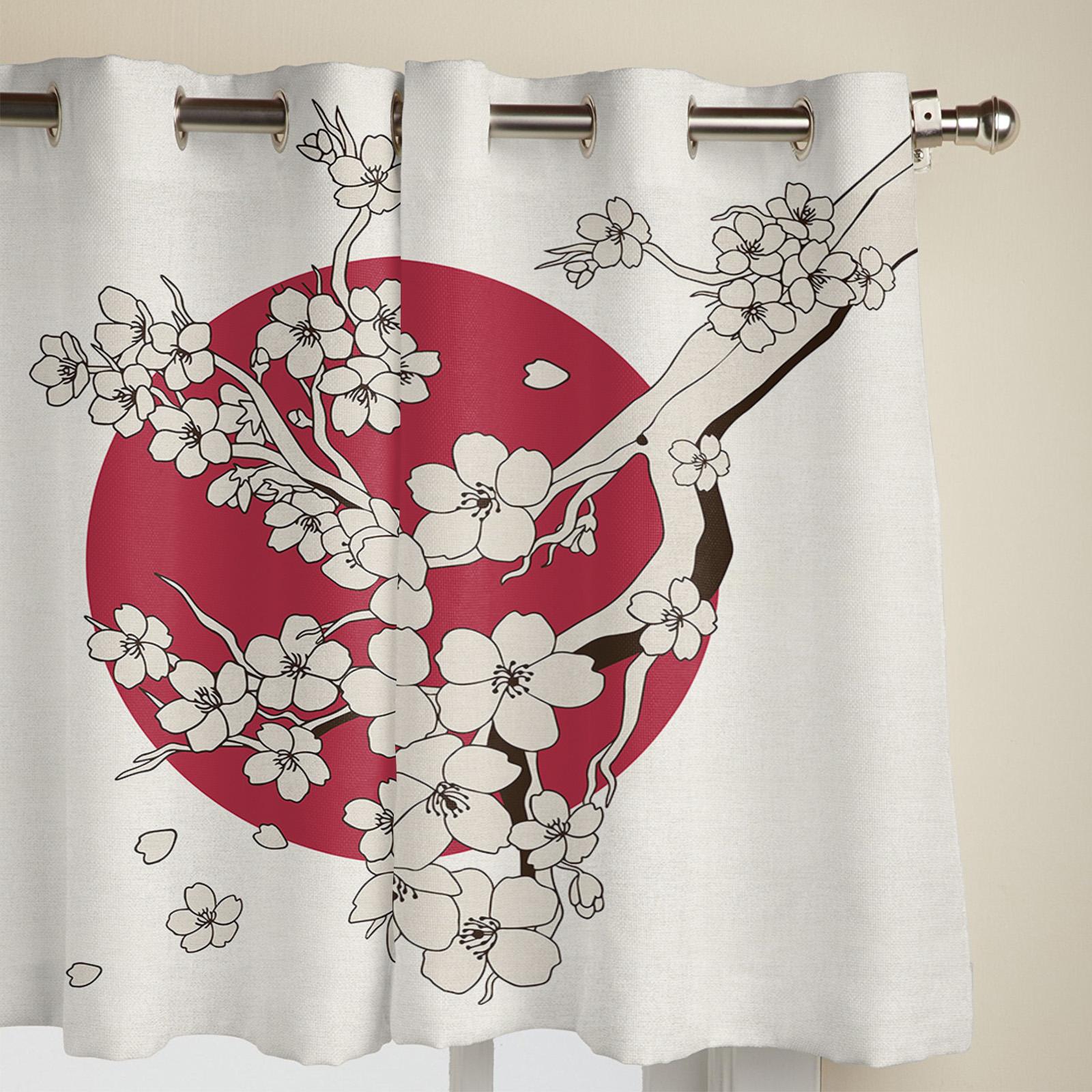 Японская Сакура Солнце Простые Ретро Современные Шторы Для Окна Гостиной Спальни Шторы — фото 4